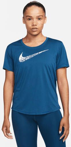 Nike Swoosh Run Hardlooptop met korte mouwen voor dames Blauw