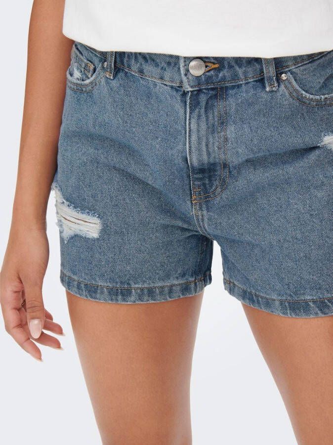 ONLY high waist jeans short ONLJAGGER medium blue denim