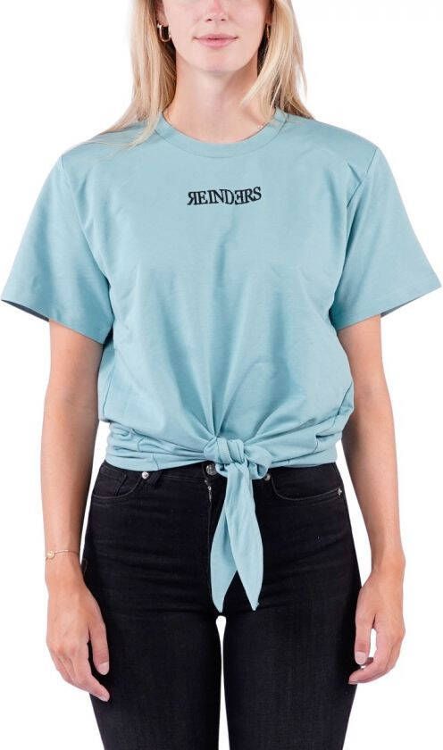 Reinders T shirt van katoen met schoudervulling en strikdetail