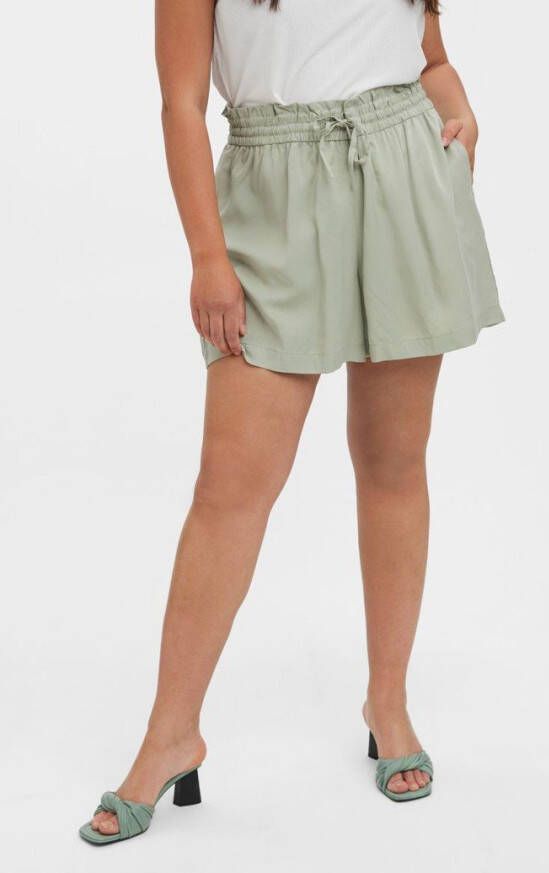 VERO MODA CURVE high waist korte broek VMLILIANA mintgroen