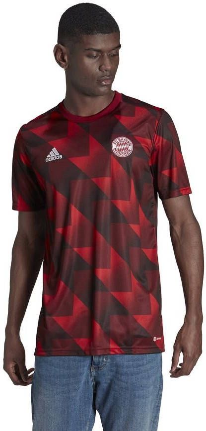 adidas Bayern München Pre Match Trainingsshirt 2022 2023 Rood Zwart