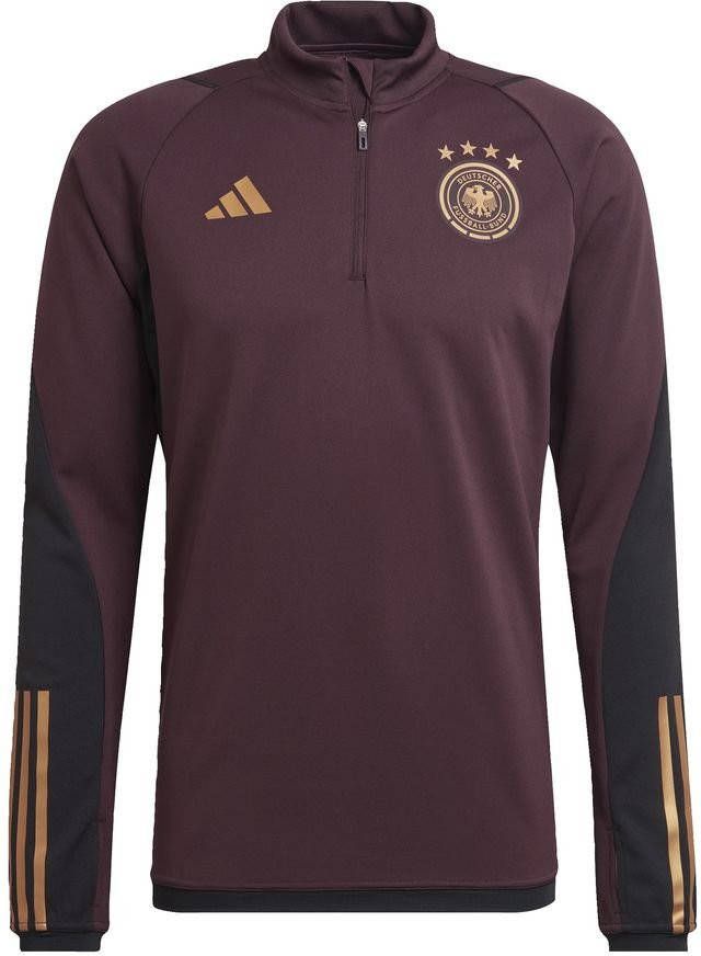 adidas Duitsland Trainingstrui 2022 2024 Bordeauxrood Zwart Goud
