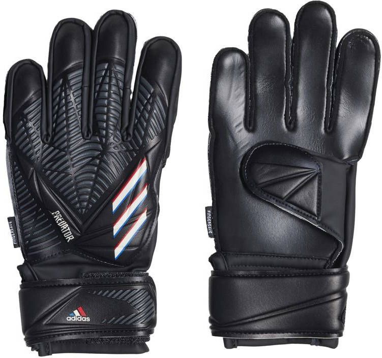 adidas Keepershandschoenen Predator Match Fingersave Edge of Darkness Zwart/Wit/Grijs Kinderen