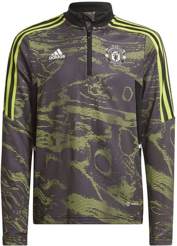 Adidas Kids adidas Manchester United Trainingstrui Europees 2022 2023 Kids Groen Zwart