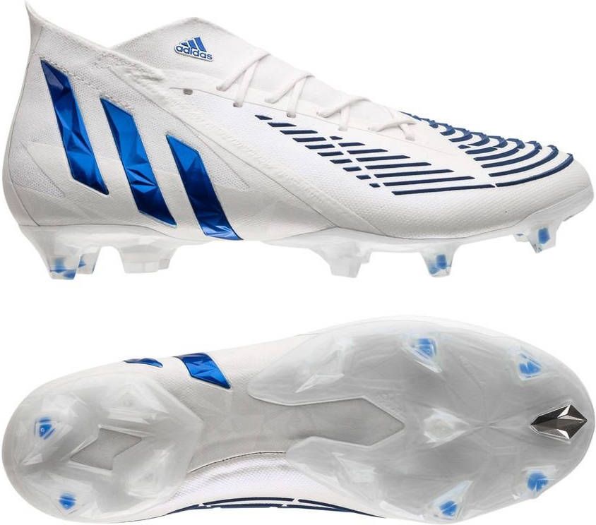 adidas Predator Edge.1 Gras Voetbalschoenen(FG)Wit Blauw Wit