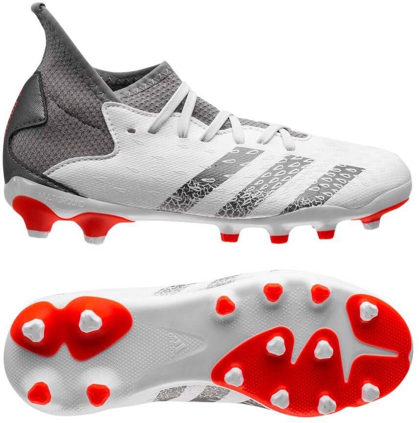 Adidas Kids adidas Predator Freak.3 Gras/Kunstgras Voetbalschoenen(MG)Kids Wit Grijs Rood