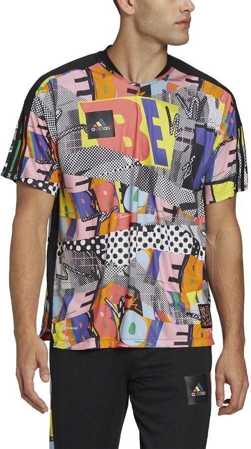 adidas T shirt Tiro Pride Multicolor/Zwart