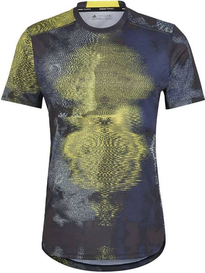 adidas Trainingsshirt Designed for Training HIIT Navy/Zwart/Geel