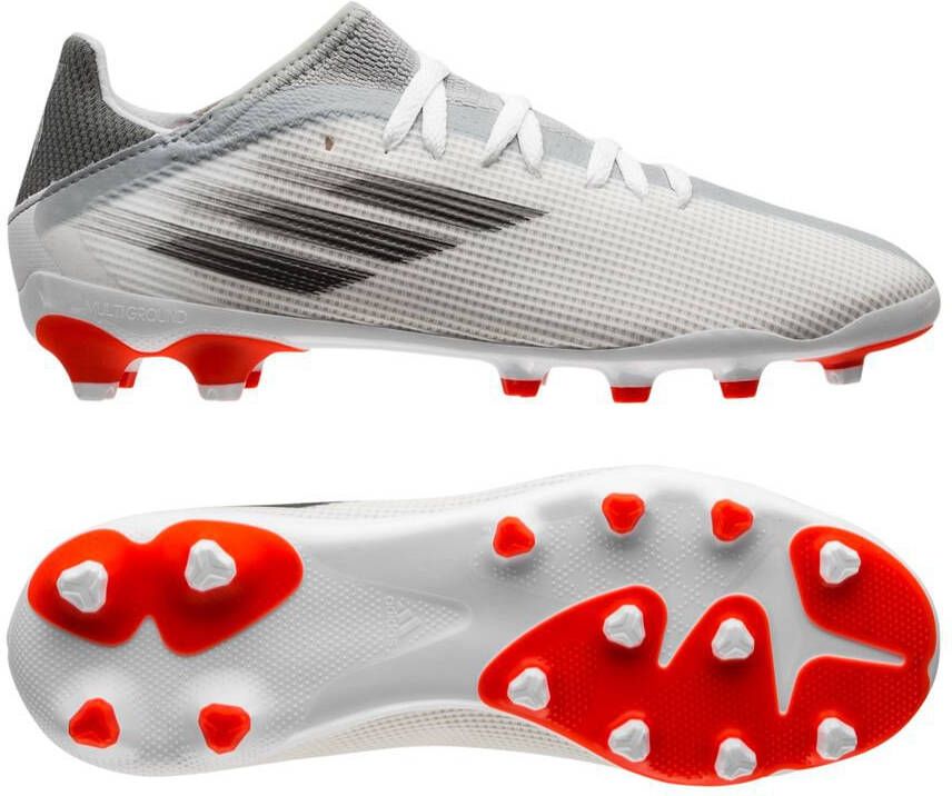 Adidas Kids adidas X Speedflow.3 Gras/Kunstgras Voetbalschoenen(MG)Kids Wit Grijs Rood