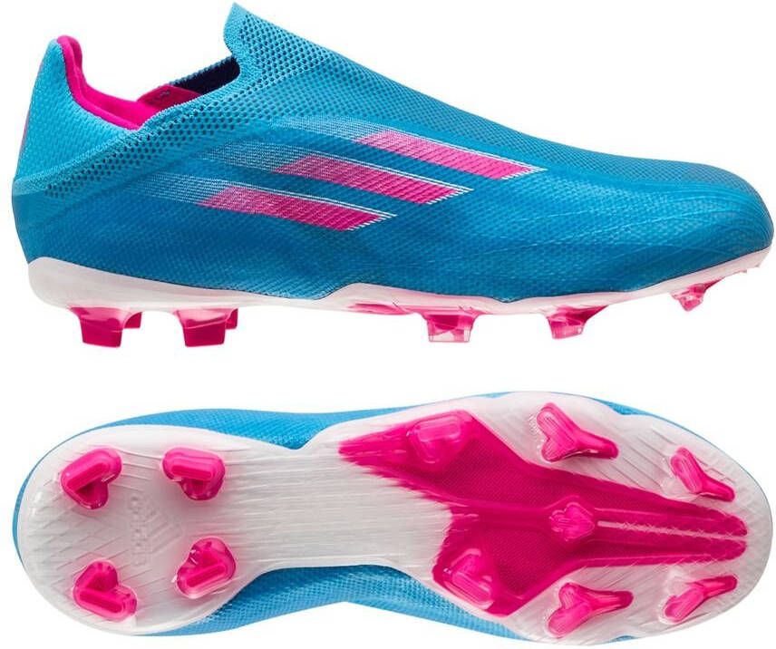 Adidas Kids adidas X Speedflow+ Gras Voetbalschoenen(FG)Kids Blauw Roze Wit