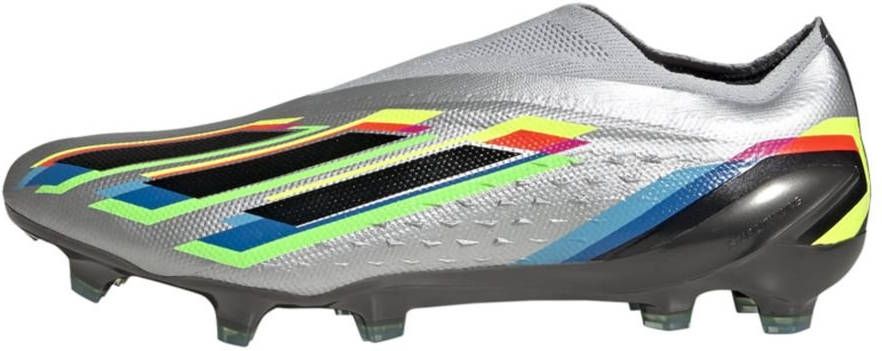 adidas X Speedportal+ Gras Voetbalschoenen(FG)Zilver Zwart Geel