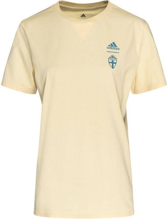 Adidas Zweden Travel T shirt Easy Yellow/Shock Cyan/Team Navy Dames