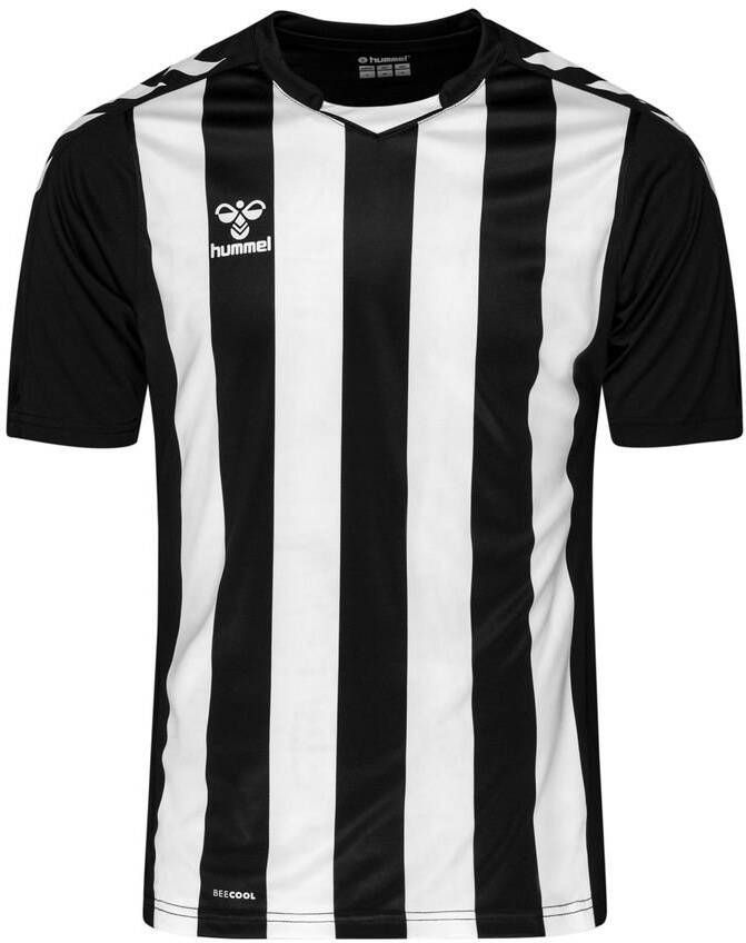Hummel Voetbalshirt Core Striped Zwart/Wit Kinderen