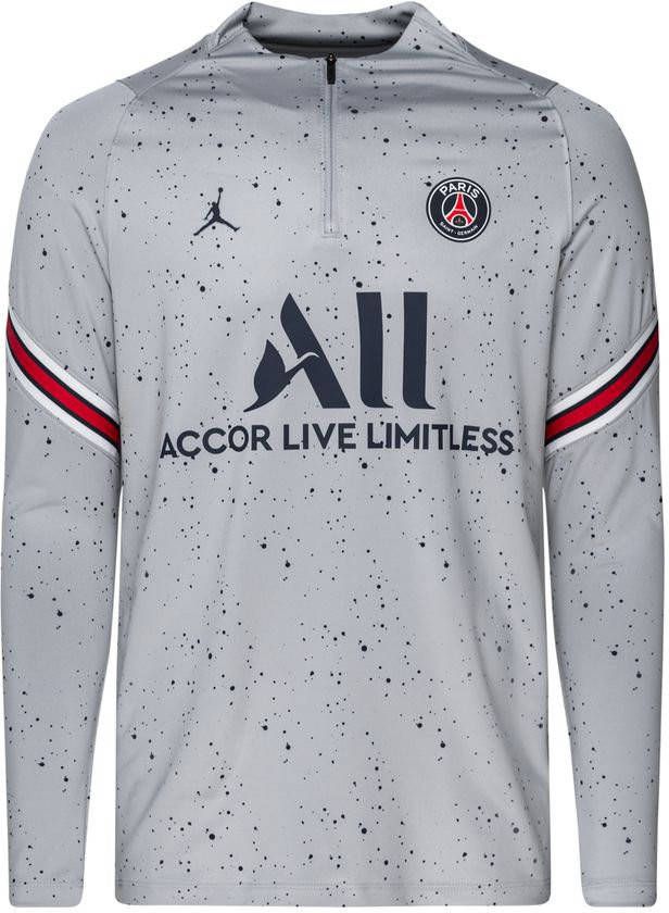 Jordan Paris Saint Germain Strike Nike voetbaltrainingstop met Dri FIT voor heren Wolf Grey/Wolf Grey/White/Midnight Navy Heren
