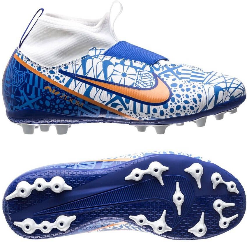 Nike Air Zoom Mercurial Superfly 9 Academy AG CR7 Personal Edition Wit/Koper/Blauw Kinderen