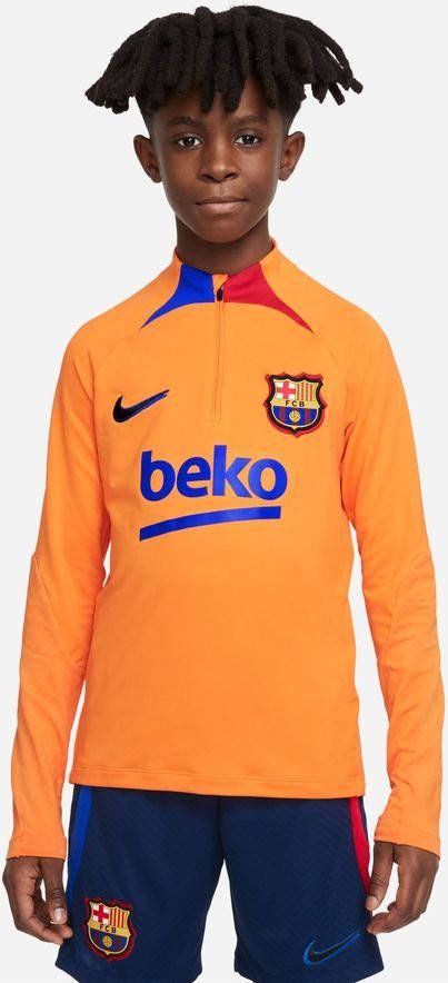 Nike Kids FC Barcelona Strike Nike Dri FIT voetbaltrainingstop voor kids Oranje