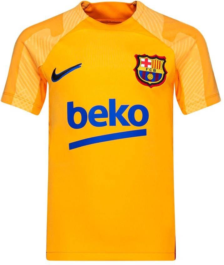 Nike Kids FC Barcelona Strike Nike Dri FIT voetbaltop met korte mouwen voor kids Oranje