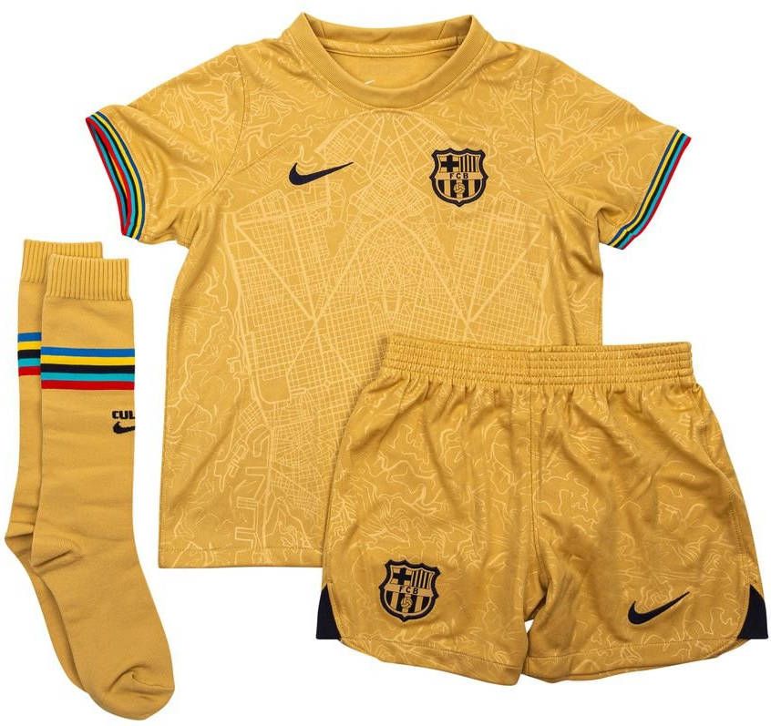 Nike FC Barcelona 2022/23 Uit Voetbaltenue voor kleuters Club Gold/Obsidian online kopen