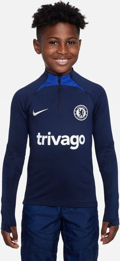 Nike Chelsea Trainingsshirt Dri FIT Strike Drill Navy/Blauw/Wit Kinderen