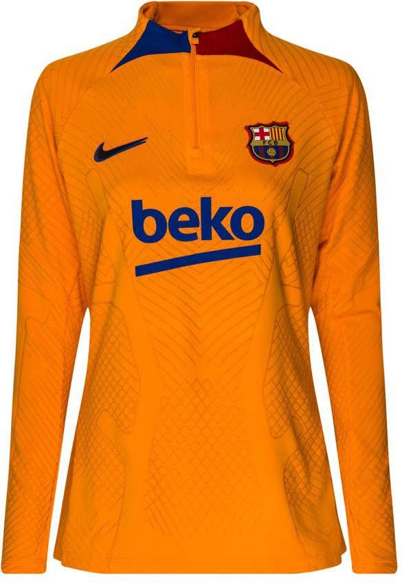 Nike FC Barcelona Strike voetbaltrainingstop met Dri FIT voor dames Oranje
