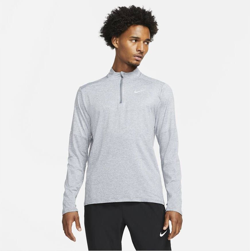 Nike Dri FIT Hardlooptop met korte rits voor heren Smoke Grey/Grey Fog Heren