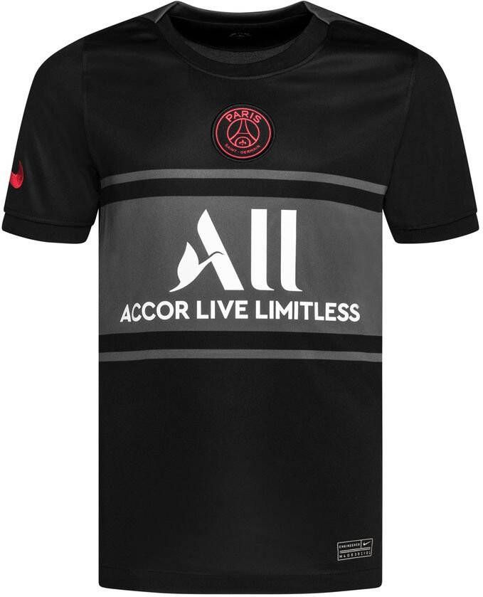 Nike Kids Paris Saint Germain 2021/22 Stadium Derde Nike voetbalshirt met Dri FIT voor kids Zwart