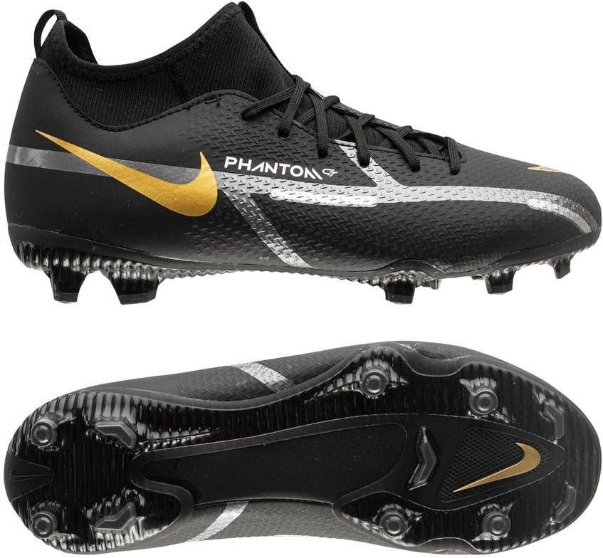 Nike Phantom GT 2 Academy DF MG Shadow Zwart/Grijs/Goud Kinderen