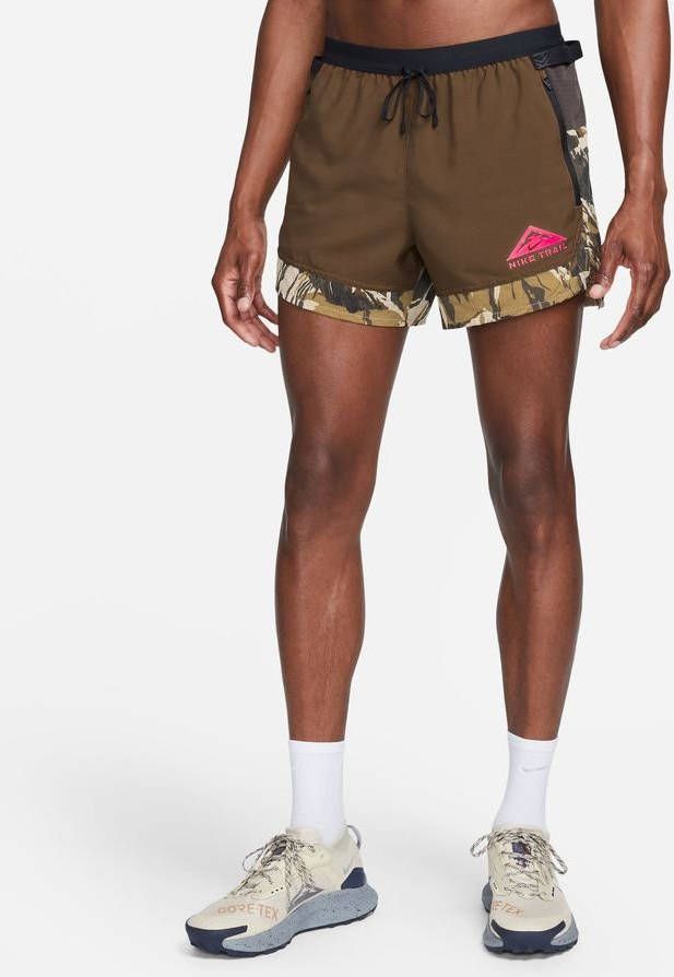 Nike Shorts Dri FIT Trail Flex Stride Fluwelen Bruin/Roze