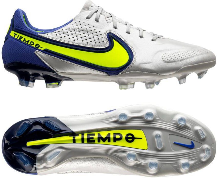 Nike Tiempo Legend 9 Elite FG Recharge Grijs/Neon/Blauw