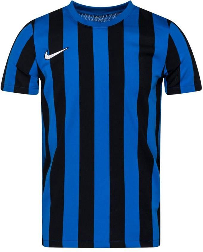 Nike Voetbalshirt DF Striped Division IV Blauw/Zwart/Wit