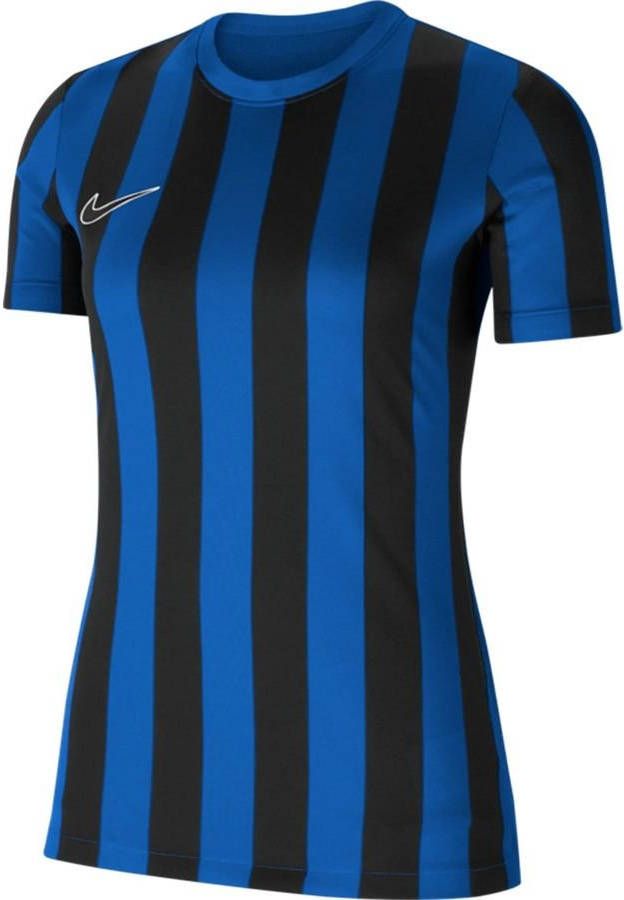 Nike Voetbalshirt Dri FIT Striped Division IV Blauw/Zwart/Wit Vrouw