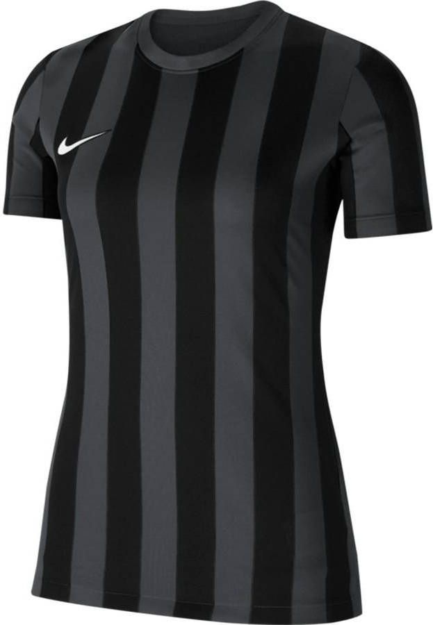 Nike Voetbalshirt Dri FIT Striped Division IV Grijs/Zwart/Wit Vrouw