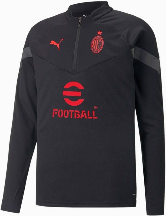 PUMA AC Milan 1/4 Zip Trainingstrui 2022 2023 Zwart Rood