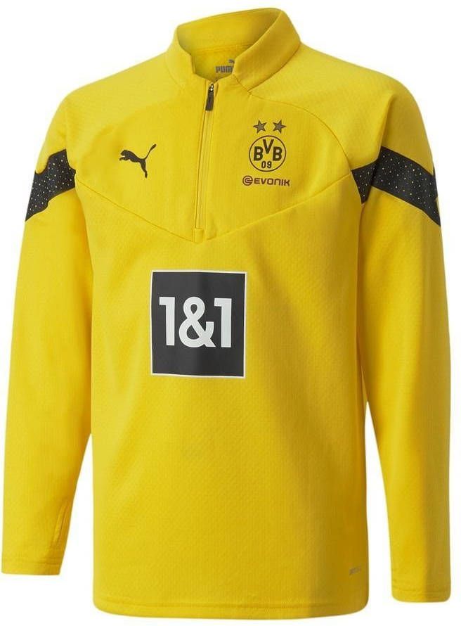 PUMA Borussia Dortmund 1/4 Zip Trainingstrui 2022 2023 Kids Geel