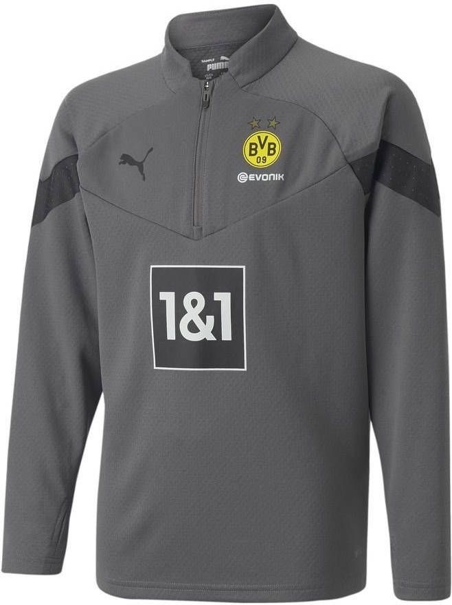 PUMA Borussia Dortmund 1/4 Zip Trainingstrui 2022 2023 Kids Grijs
