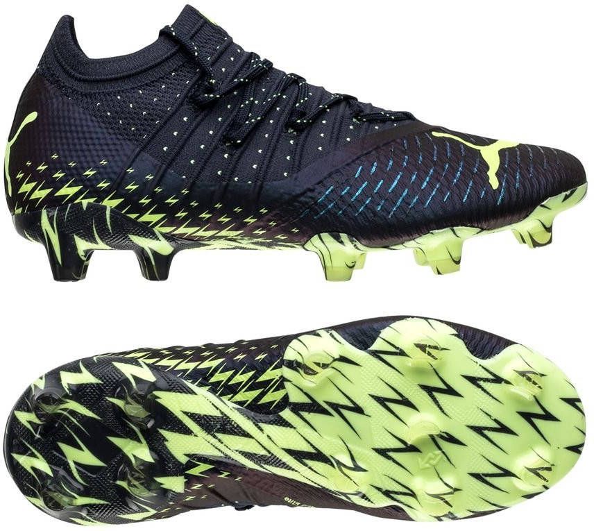 PUMA FUTURE 1.4 Gras/Kunstgras Voetbalschoenen(MG)Dames Donkerblauw Groen