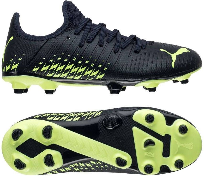 PUMA FUTURE 4.4 Gras/Kunstgras Voetbalschoenen(MG)Kids Donkerblauw Groen