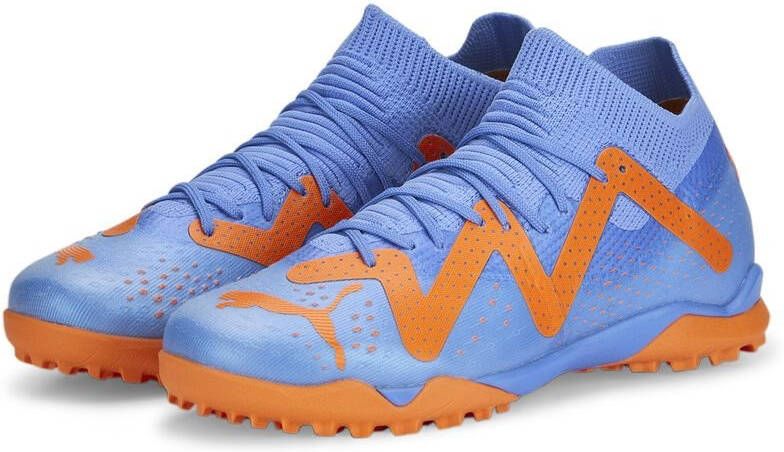 PUMA Future Match + Mid TT Supercharge Blauw/Wit/Oranje Kinderen