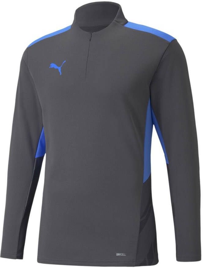PUMA individualCUP 1/4 Zip Trainingstrui Donkergrijs Blauw
