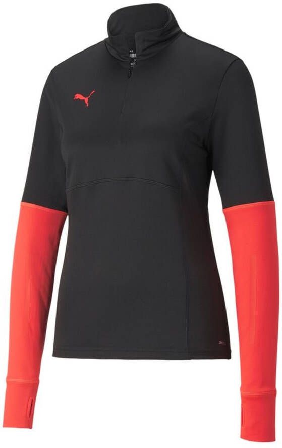 PUMA individualCUP 1/4 Zip Trainingstrui Dames Zwart Felrood