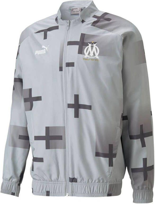 PUMA Olympique Marseille Pre Match Trainingsjack 2022 2023 Grijs Wit