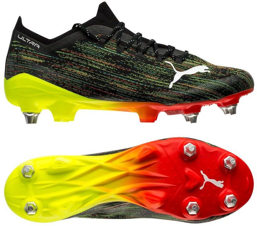 PUMA ULTRA 1.2 Ijzeren Nop Voetbalschoenen(MxSG)Zwart Wit Geel