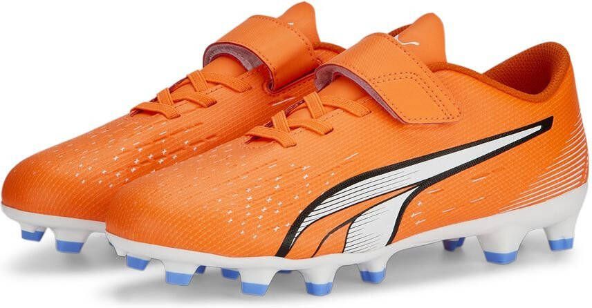 PUMA Ultra Play FG/AG V Supercharge Oranje/Wit/Blauw Kinderen