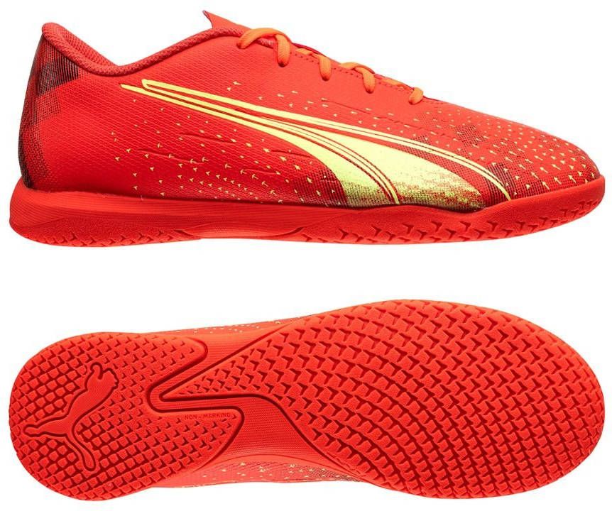 PUMA Ultra Play Zaalvoetbalschoenen(IN)Kids Oranje Lichtgroen