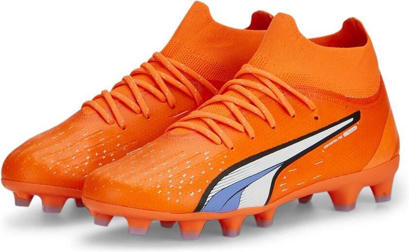 PUMA Ultra Pro Gras/Kunstgras Voetbalschoenen(MG)Kids Oranje Wit Blauw