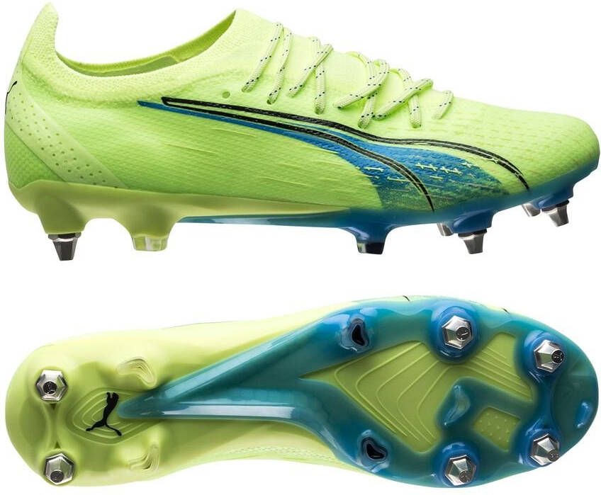PUMA Ultra Ultimate IJzeren Nop Voetbalschoenen(SG)Lichtgroen Blauw Zwart