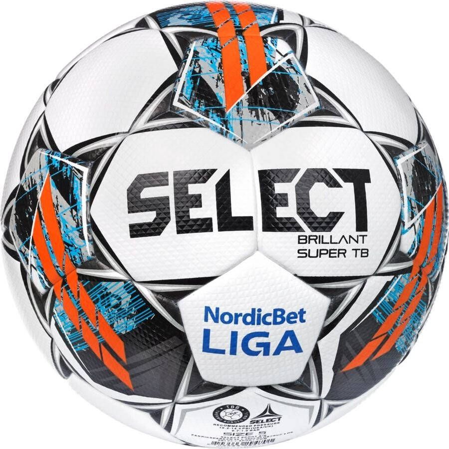 Select Voetbal Brillant Super TB V22 FIFA Quality Pro NordicBet Liga Wit/Grijs