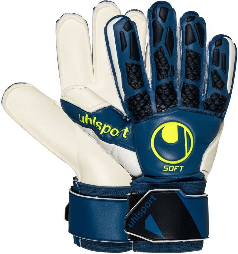 Uhlsport Keepershandschoenen Hyper Act Soft Flex Frame Blauw/Wit/Fluo Yellow