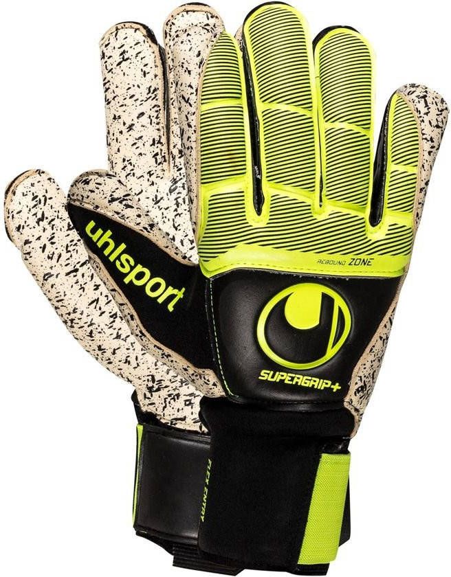 Uhlsport Keepershandschoenen Supergrip+ Flex Frame Carbon Zwart/Fluo Yellow/Wit