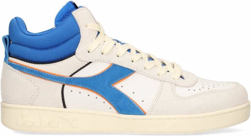 Diadora Sport Magic Basket Demi Cut Suede Leather Wit/Blauw